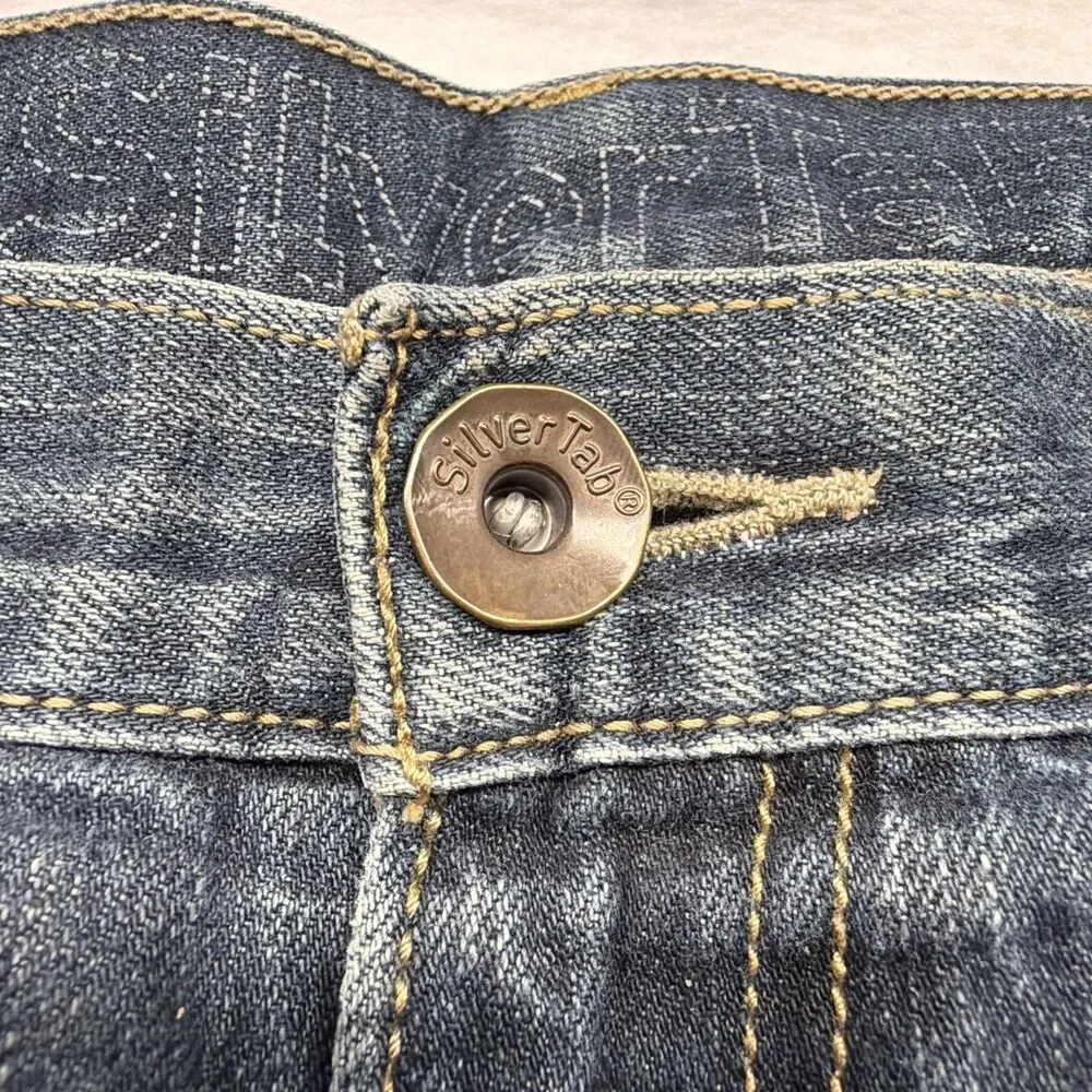 Vintage 90s Levis SilverTab Baggy Jeans Faded Blue Denim Skater Men's 36x33